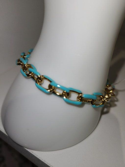 ACIER EMAILLE GROSSE MAILLE TURQUOISE