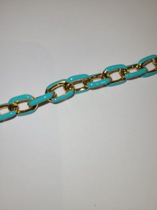 ACIER EMAILLE GROSSE MAILLE TURQUOISE